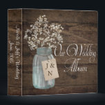 Rustic Barn Wedding Wood Mason Jar Babys Breath Binder<br><div class="desc">This is a beautiful country rustic wedding design featuring white baby's breath florals inside a mason jar. You can customize this design further by clicking on the CUSTOMIZE IT button. I am able to design any matching item so be sure to contact me if you need something else made just...</div>