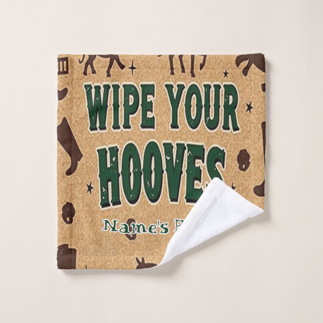 Rustic Barn Welcome with Custom Name Bath Towel Set (Wash Cloth)