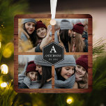 Rustic Barn Wood 4 Pictures Family Photo Collage Metal Ornament<br><div class="desc">Upload your favourite photos to make your own unique personalized keepsake photo gift.</div>
