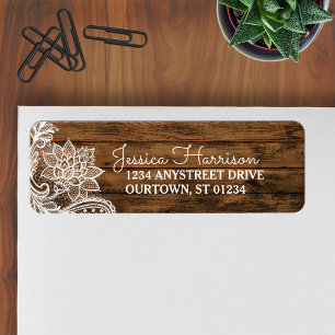 Rustic Barn Wood and Lace Address Label