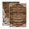 Rustic Barn Wood and Lace Wedding Invitation