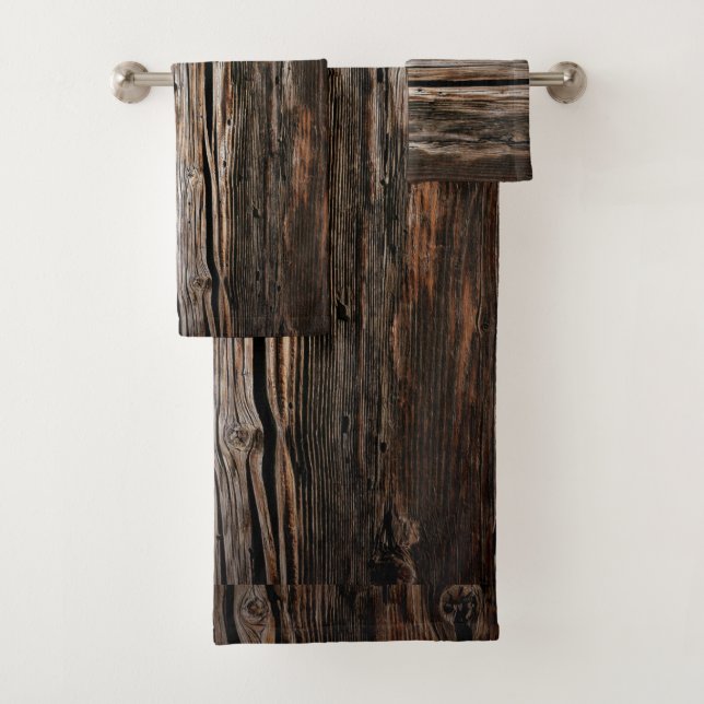 Rustic Barn Wood Bath Towel Set (Insitu)