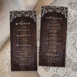 Rustic Barn Wood Boho Floral Country Wedding Program<br><div class="desc">Rustic wildflower floral design on dark brown barn wood background,  simple and elegant,  great wedding programs for fall backyard country wedding,  winter rustic wedding,  vintage boho wedding,  or outdoor botanical garden wedding. 
See all the matching pieces in collection.</div>