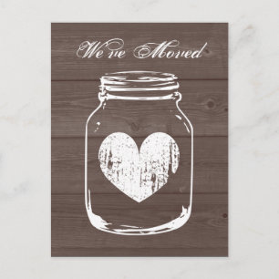 Rustic barn wood change of address moving postcard