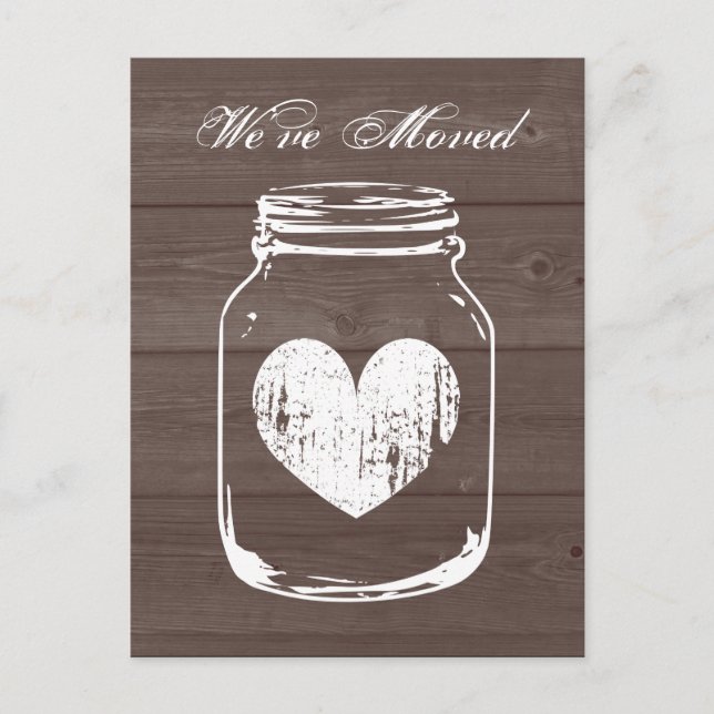 Rustic barn wood change of address moving postcard (Front)