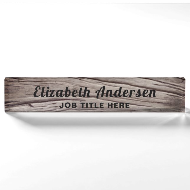 Rustic Barn Wood Desk Name Plate (Front)