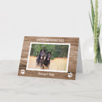 Rustic  Barn Wood Dog Dad Photo Father's Day