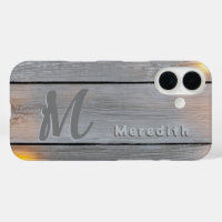 Rustic Barn Wood Elegance Country Name Monogram