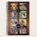 Rustic barn wood family photo collage personalized planner<br><div class="desc">Rustic barn wood custom family photo collage,  planner.
You can personalize it and add your own photos at the front,  add your name,   monogram,  text and year.</div>
