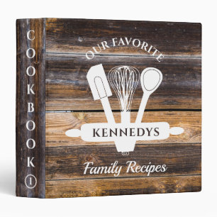 Rustic Barn Wood Family Recipes Cookbook Binder