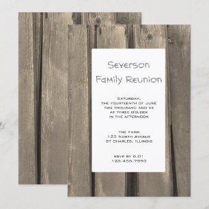 Rustic Barn Wood Family Reunion Invitation