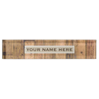 Rustic Barn Wood & Kraft Personalized Name Plate
