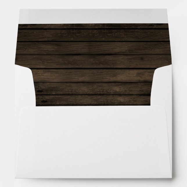 Rustic Barn wood Liner Wedding envelopes (Back (Bottom))