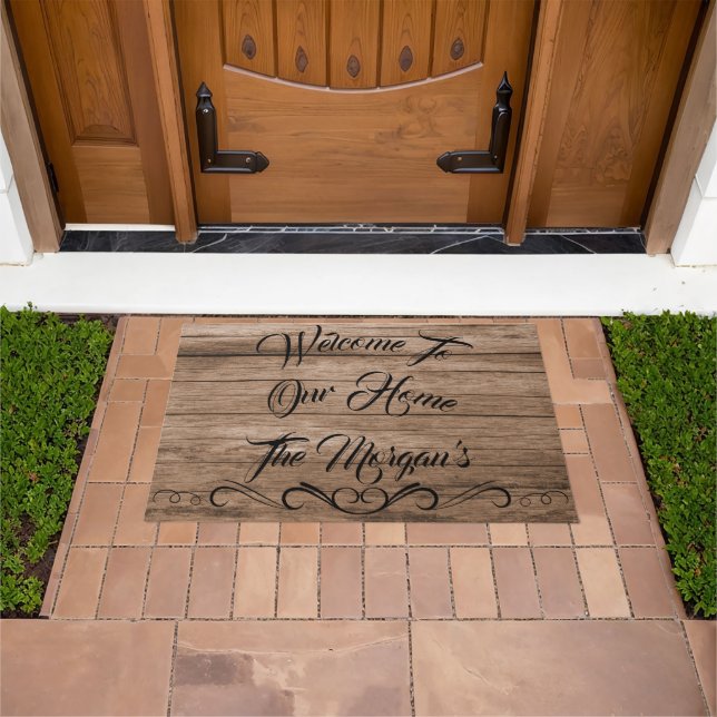 Rustic Barn Wood Photo Large Welcome Mat (Outdoor)