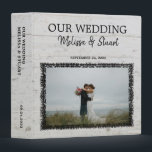 Rustic barn wood photo Wedding album Binder<br><div class="desc">Rustic barn wood photo Wedding album 3 ring binder.
You can add your own photo at the front to personalize the album and make it very personal and unique.
Add your own text at the front and add the spine.</div>