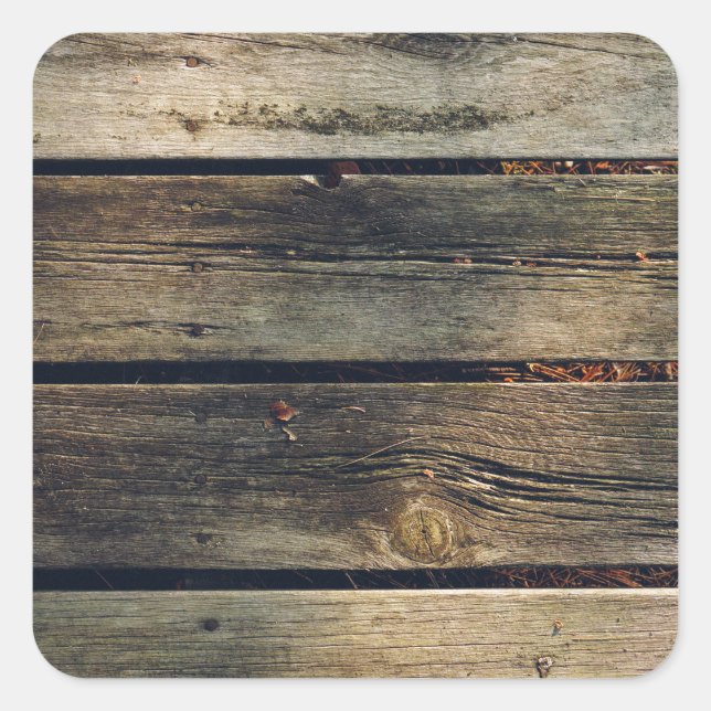 Rustic Barn Wood Square Sticker (Front)