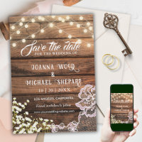 Rustic Barn Wood String Lights & Lace Country