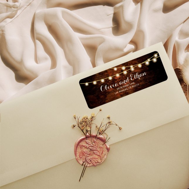 Rustic Barn Wood String Lights Wedding Address (Creator Uploaded)