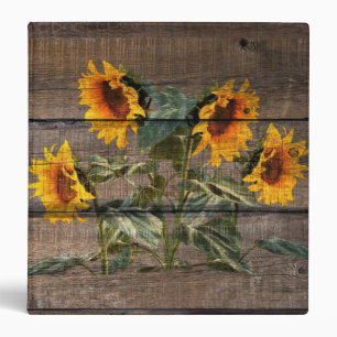 Rustic Barn Wood Sunflower Binder