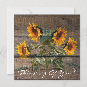 Rustic Barn Wood Sunflower Card