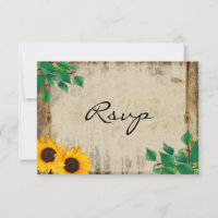 Rustic Barn Wood Sunflower Wedding - RSVP