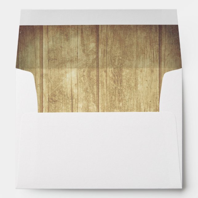 Rustic Barn Wood Texture Wedding Envelope (Back (Bottom))