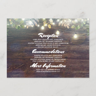 Rustic Barn Wood Wedding Details - Information Enclosure Card