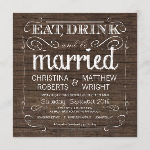 Rustic Barn Wood Wedding Invitations
