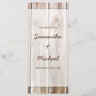 Rustic Barn Wood Wedding Program