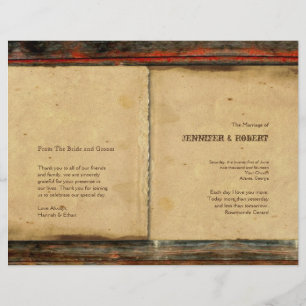 Rustic Barn Wood Wedding Program