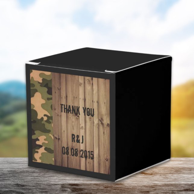 rustic barn wood western country Camo Wedding Favor Box (rustic barn wood western country Camo Wedding Favor Boxes)