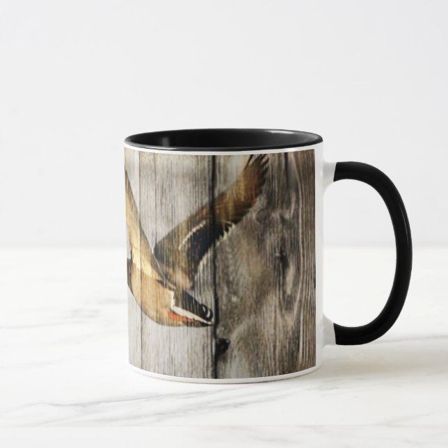 Rustic Barn wood Western Country flying Wild Duck Mug (Right)