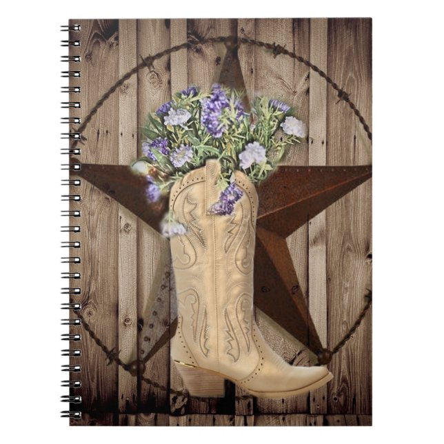 rustic barn wood wildflower Western country cowboy Notebook (Front)