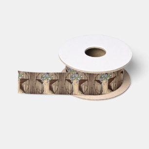 rustic barn wood wildflower Western country cowboy Satin Ribbon