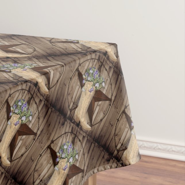 rustic barn wood wildflower Western country cowboy Tablecloth (In Situ)