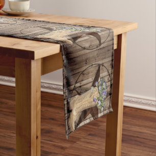 rustic barn wood wildflower western star cowgirl medium table runner