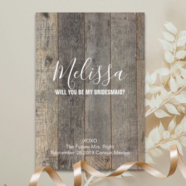 rustic barn wood will you be my bridesmaid invitation (rustic barn wood will you be my bridesmaid invitation)