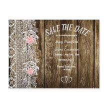 Rustic barnwood & Lace Save The Date Wedding