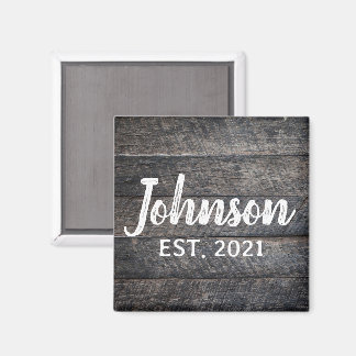 Rustic Barnwood Monogram Magnet