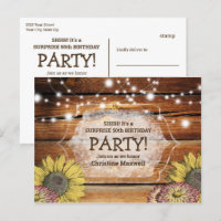 Rustic Barnwood Surprise Sunflower 50th Birthday