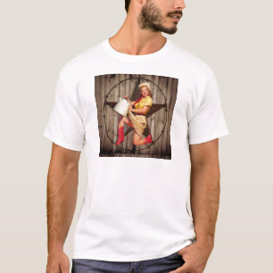 rustic BarnWood texas star western country cowgirl T-Shirt