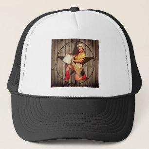 rustic BarnWood texas star western country cowgirl Trucker Hat