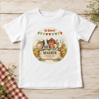 Rustic Barnyard 2nd Birthday kids Party Baby T-Shirt