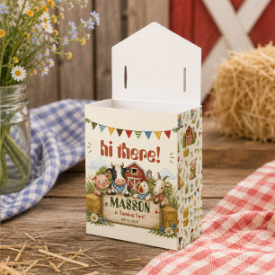 Rustic Barnyard 2nd Birthday kids Party Favor Box