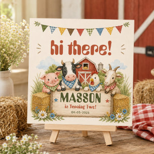 Rustic Barnyard 2nd Birthday kids Party Napkin