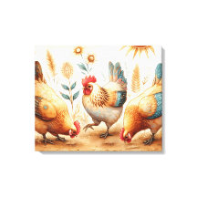 Rustic Barnyard Chickens Boho Country Farm