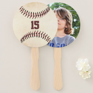 Rustic Baseball Strings Custom Photo Hand Fan