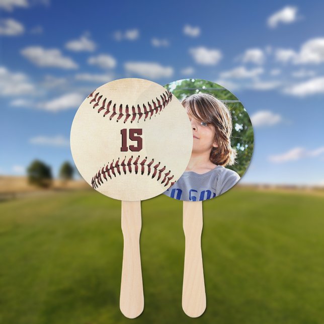 Rustic Baseball Strings Custom Photo Hand Fan (Creator Uploaded)