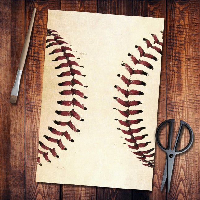 Rustic Baseball Strings Vertical Tissue Paper (Creator Uploaded)