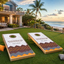 Rustic Bass Fishing Personalized Wood Cornhole Boa
